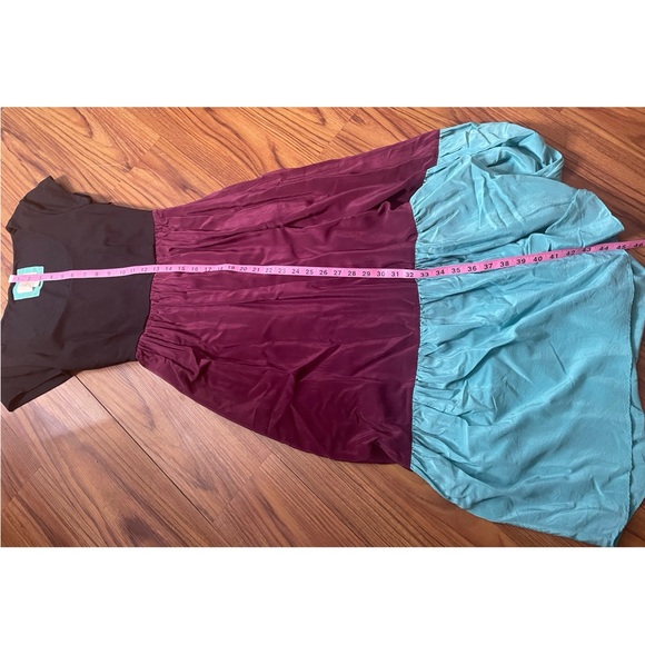 Anthropologie Maeve Color Block Silky Maxi Dress sz XS - Picture 11 of 14